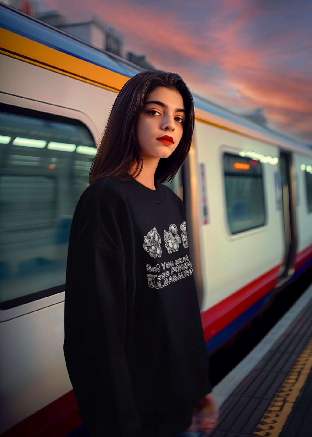 Red & Blue Sprites - So! - PKMN014 - Sudadera Juvenil Cuello Redondo (8 - 14 años)