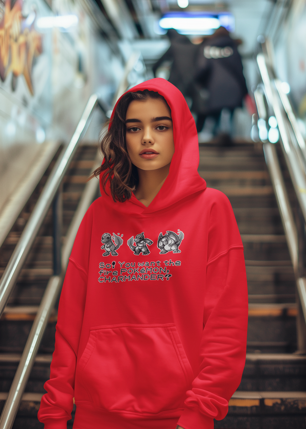 Red & Blue Sprites - So! - PKMN015 - Sudadera Juvenil con Capucha y Cangurera (8 - 14 años)