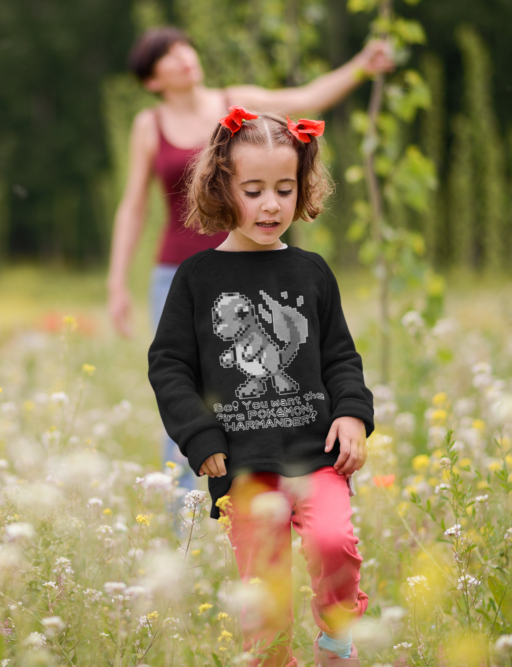 Red & Blue Sprites - So! - PKMN018 - Sudadera Infantil Cuello Redondo (4 - 7 años)