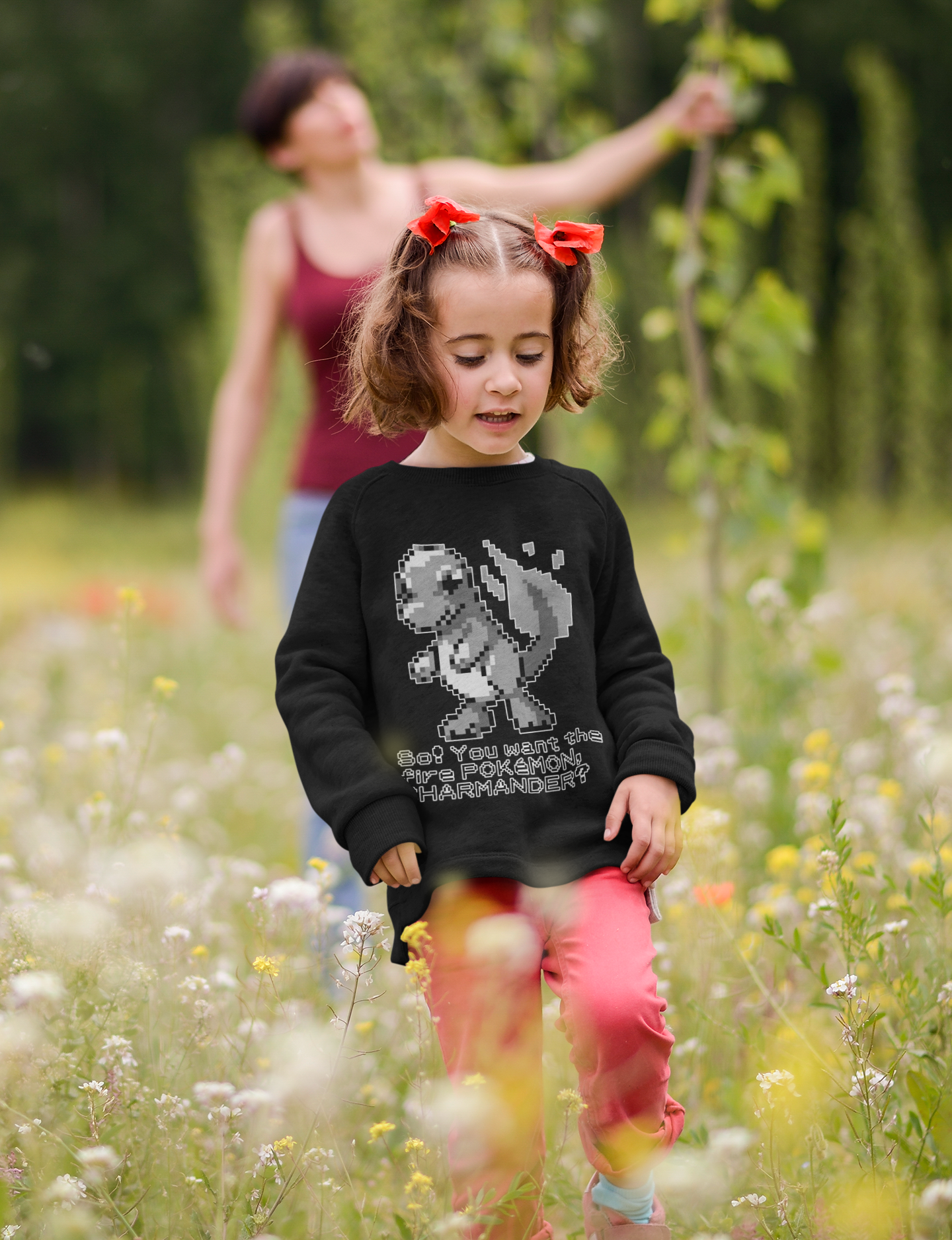 Red & Blue Sprites - So! - PKMN018 - Sudadera Infantil Cuello Redondo (4 - 7 años)