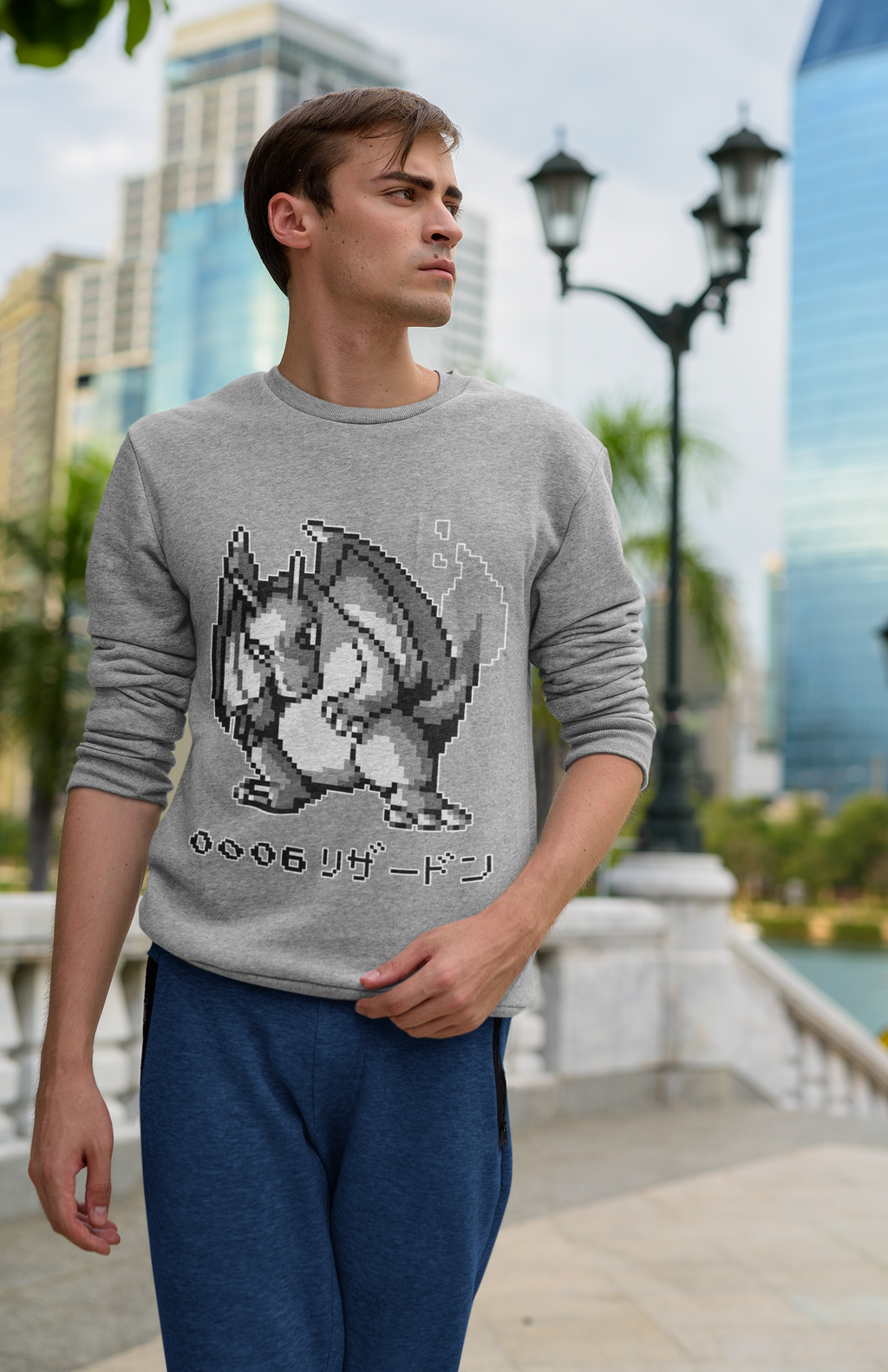 Red & Blue Sprites - PKMN009 - Sudadera Cuello Redondo