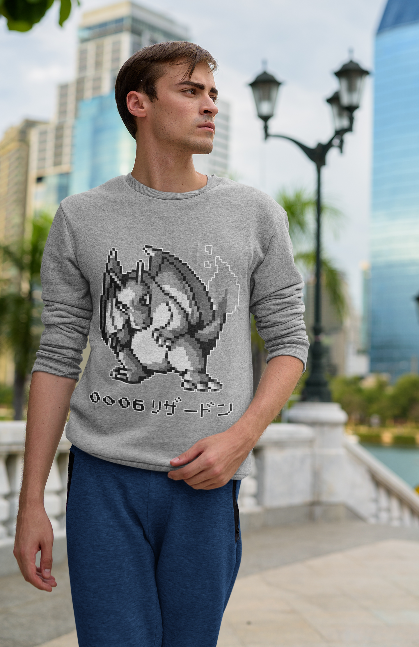 Red & Blue Sprites - PKMN009 - Sudadera Cuello Redondo