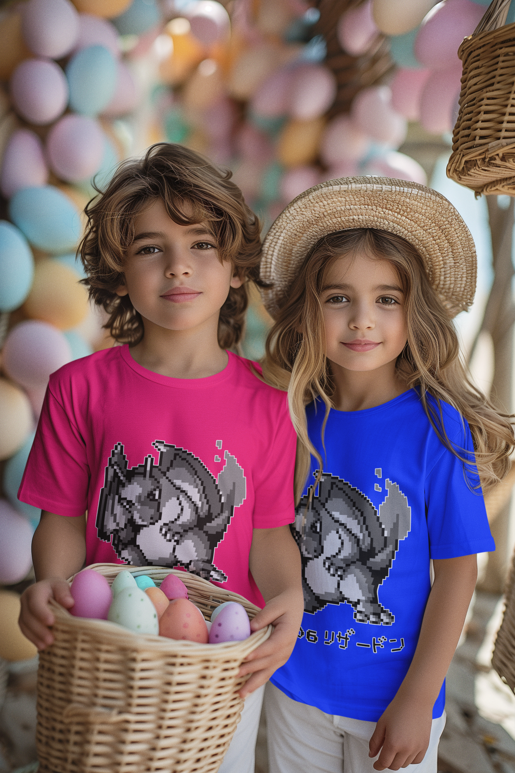 Red & Blue Sprites - PKMN009 - Playera Infantil Cuello Redondo (4 - 7 años)