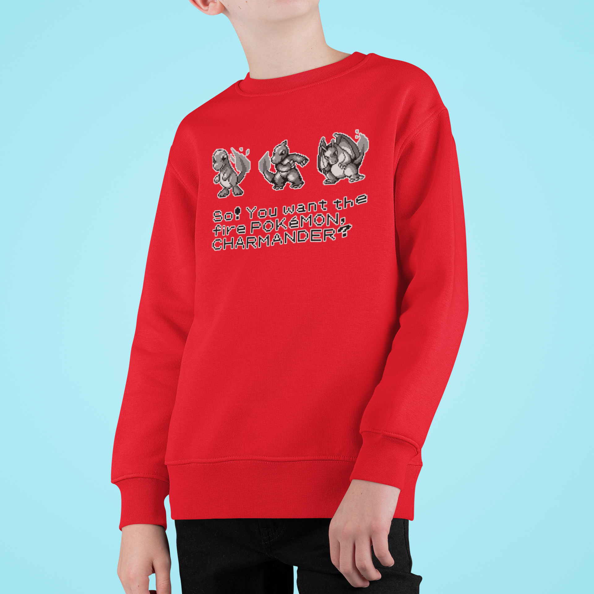 Red & Blue Sprites - So! - PKMN015 - Sudadera Infantil Cuello Redondo (4 - 7 años)