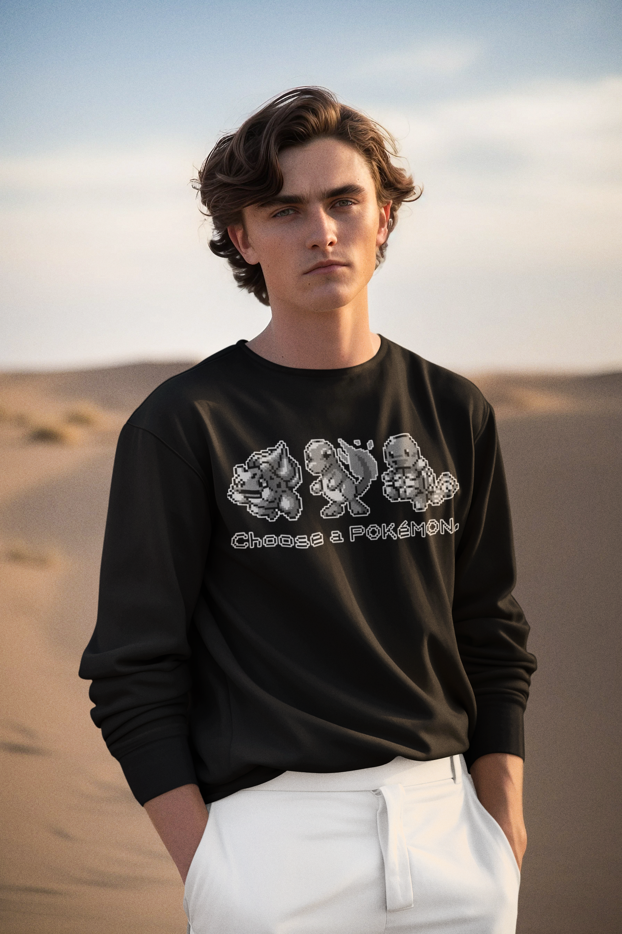 Red & Blue Sprites - CHOOSE - PKMN013 - Sudadera Cuello Redondo