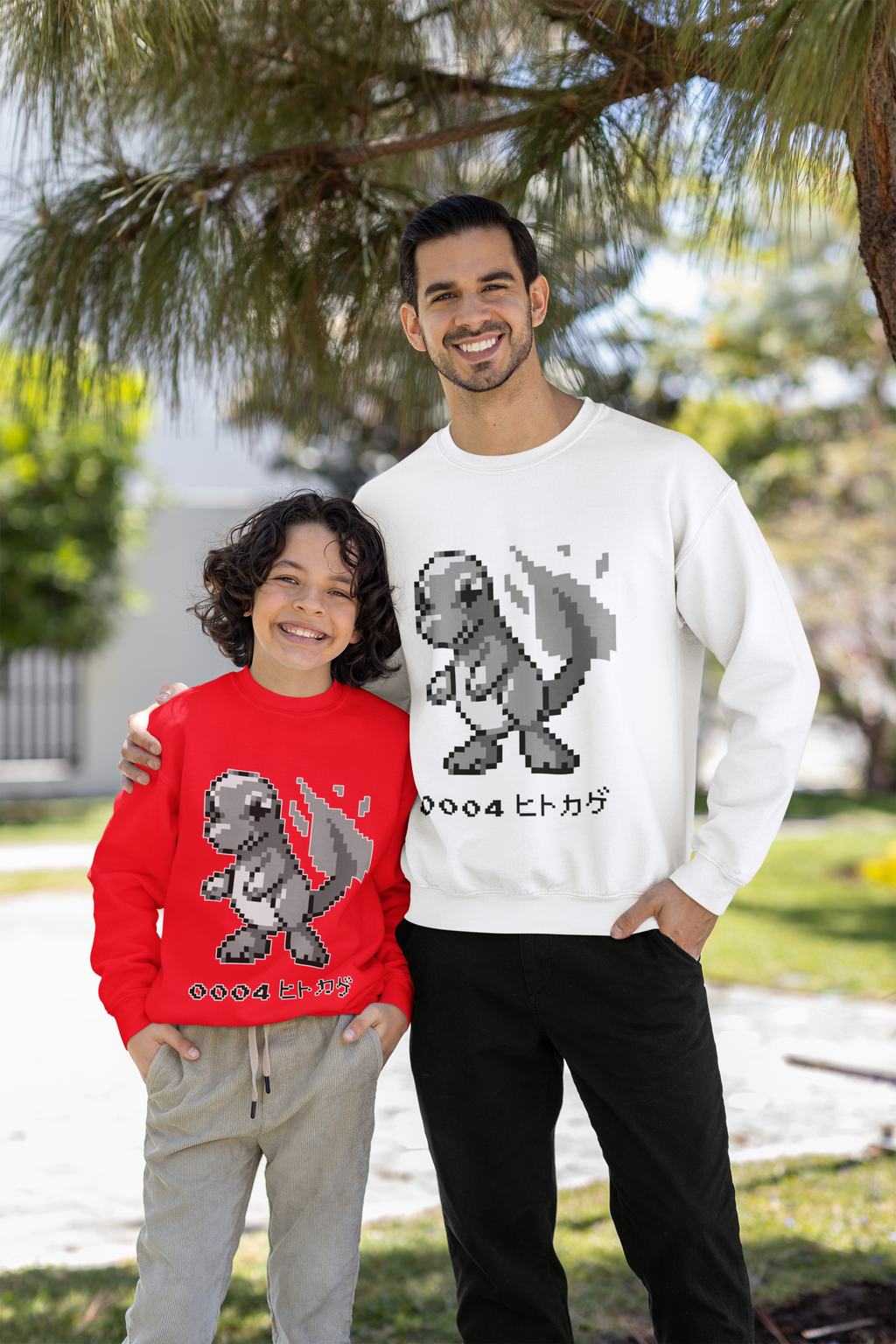 Red & Blue Sprites - PKMN002 - Sudadera Infantil Cuello Redondo (4 - 7 años)