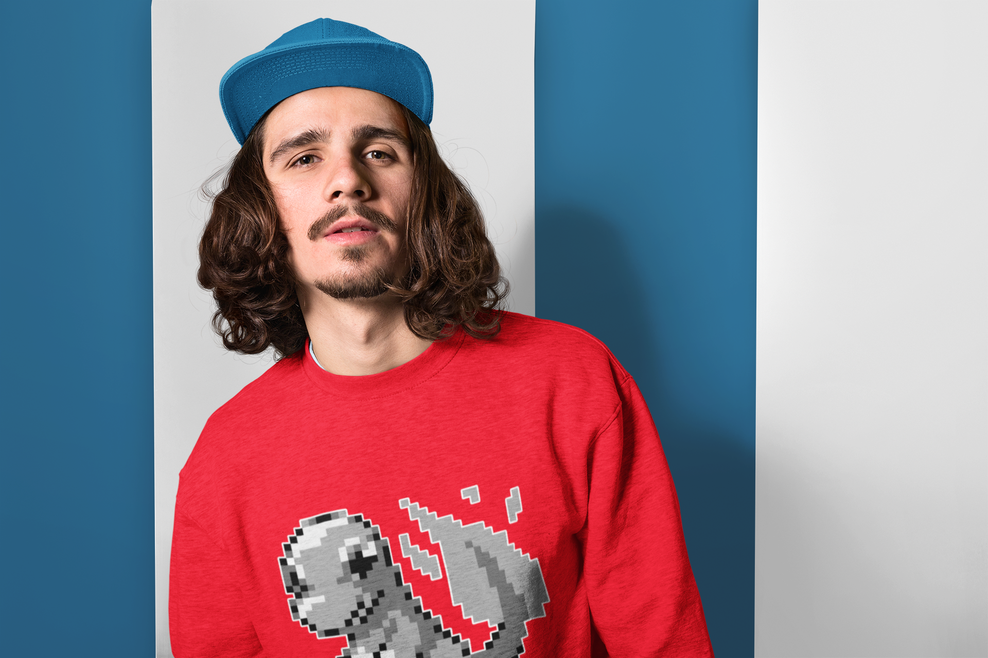 Red & Blue Sprites - PKMN005 - Sudadera Cuello Redondo