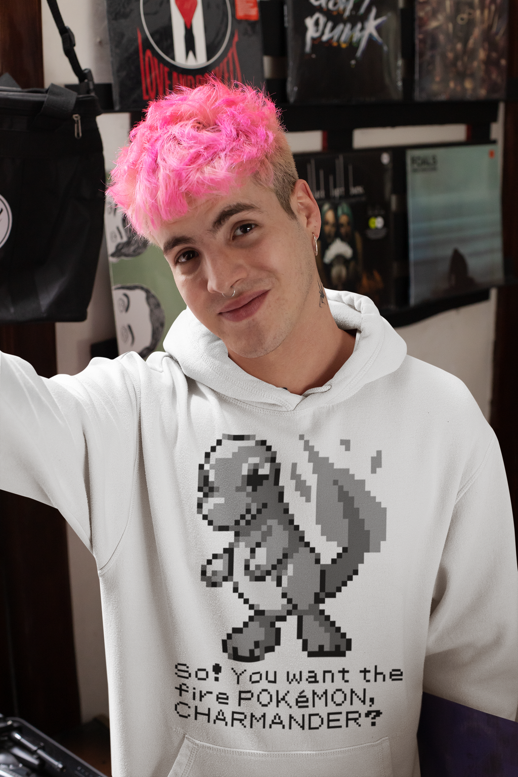 Red & Blue Sprites - So! - PKMN018 - Sudadera con Capucha y Cangurera