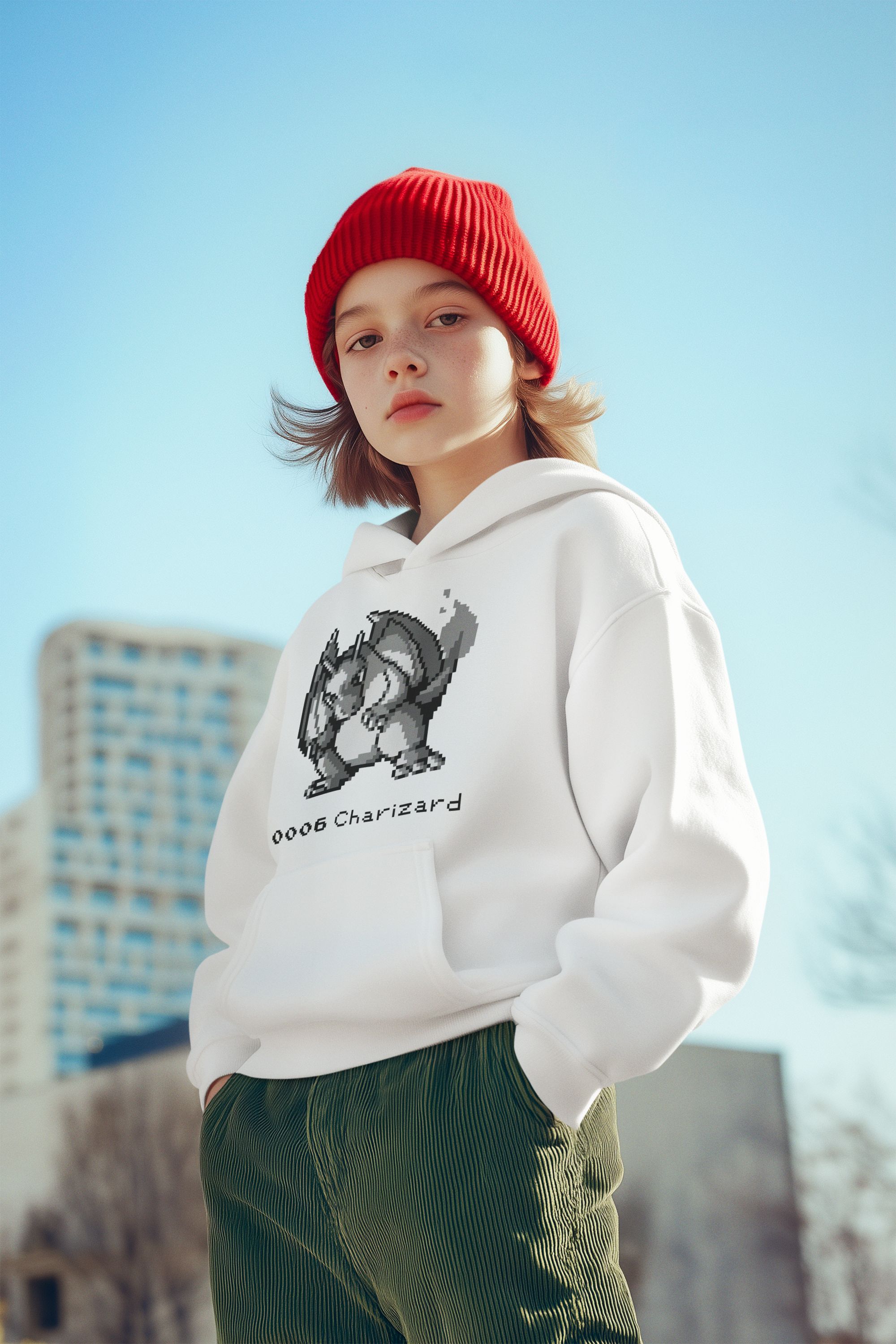 Red & Blue Sprites - PKMN010 - Sudadera Juvenil con Capucha y Cangurera (8 - 14 años)