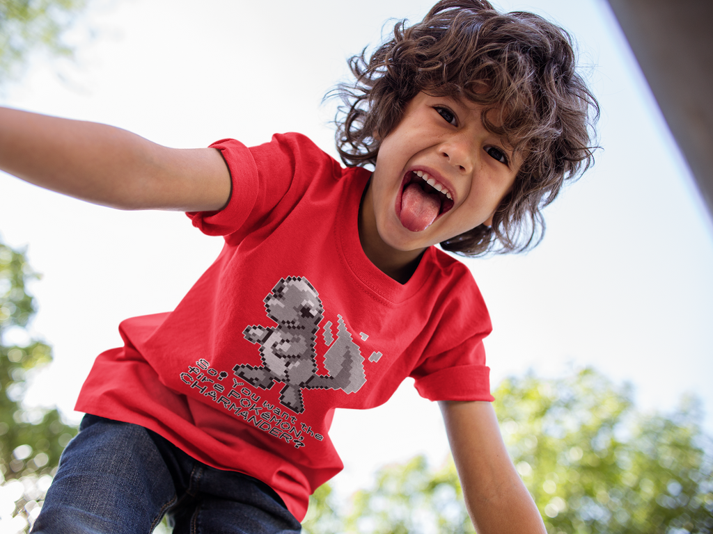 Red & Blue Sprites - So! - PKMN018 - Playera Infantil Cuello Redondo (4 - 7 años)