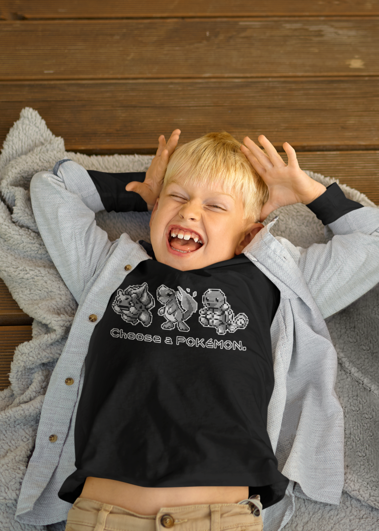 Red & Blue Sprites  - CHOOSE - PKMN013 - Playera Infantil Cuello Redondo (4 - 7 años)