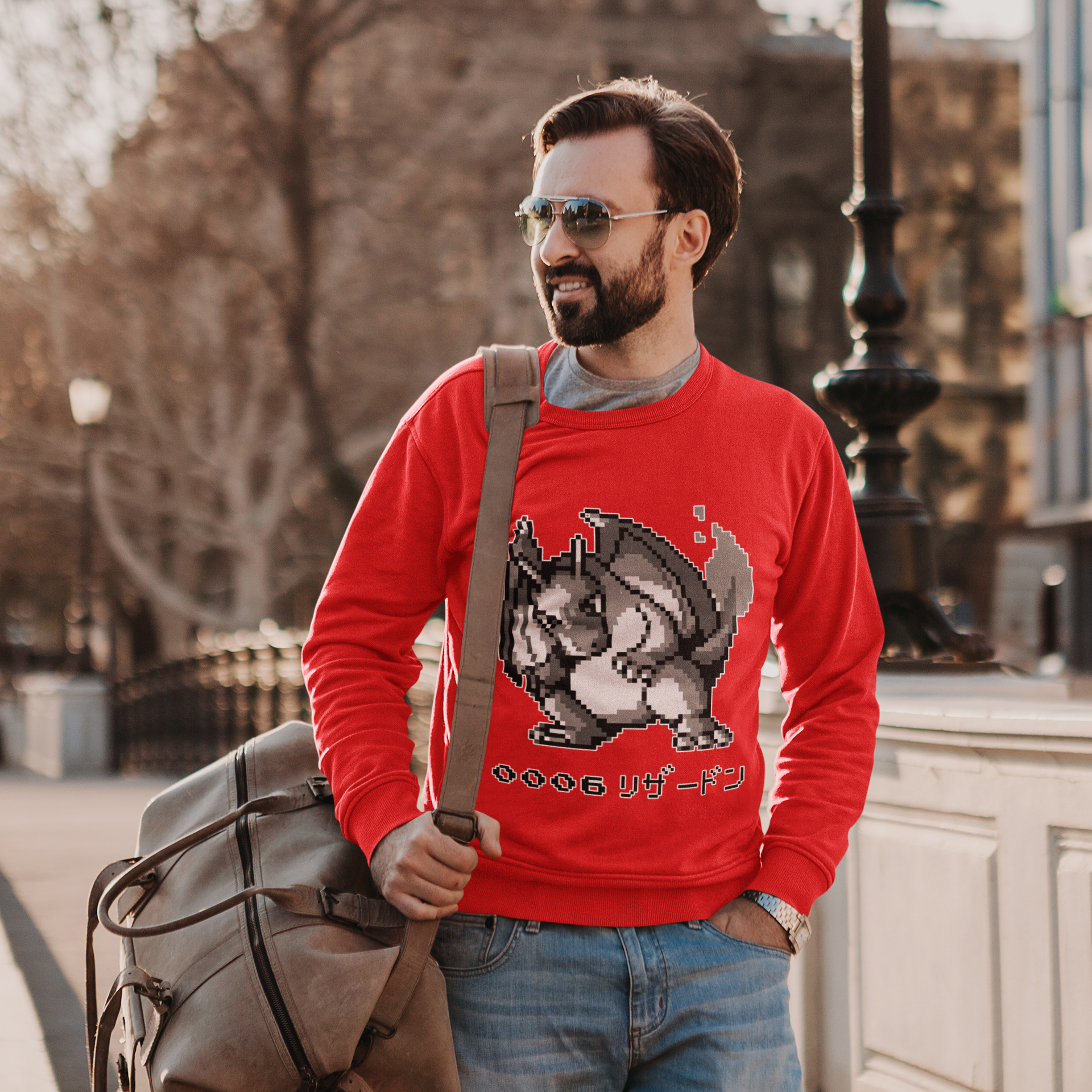 Red & Blue Sprites - PKMN009 - Sudadera Cuello Redondo