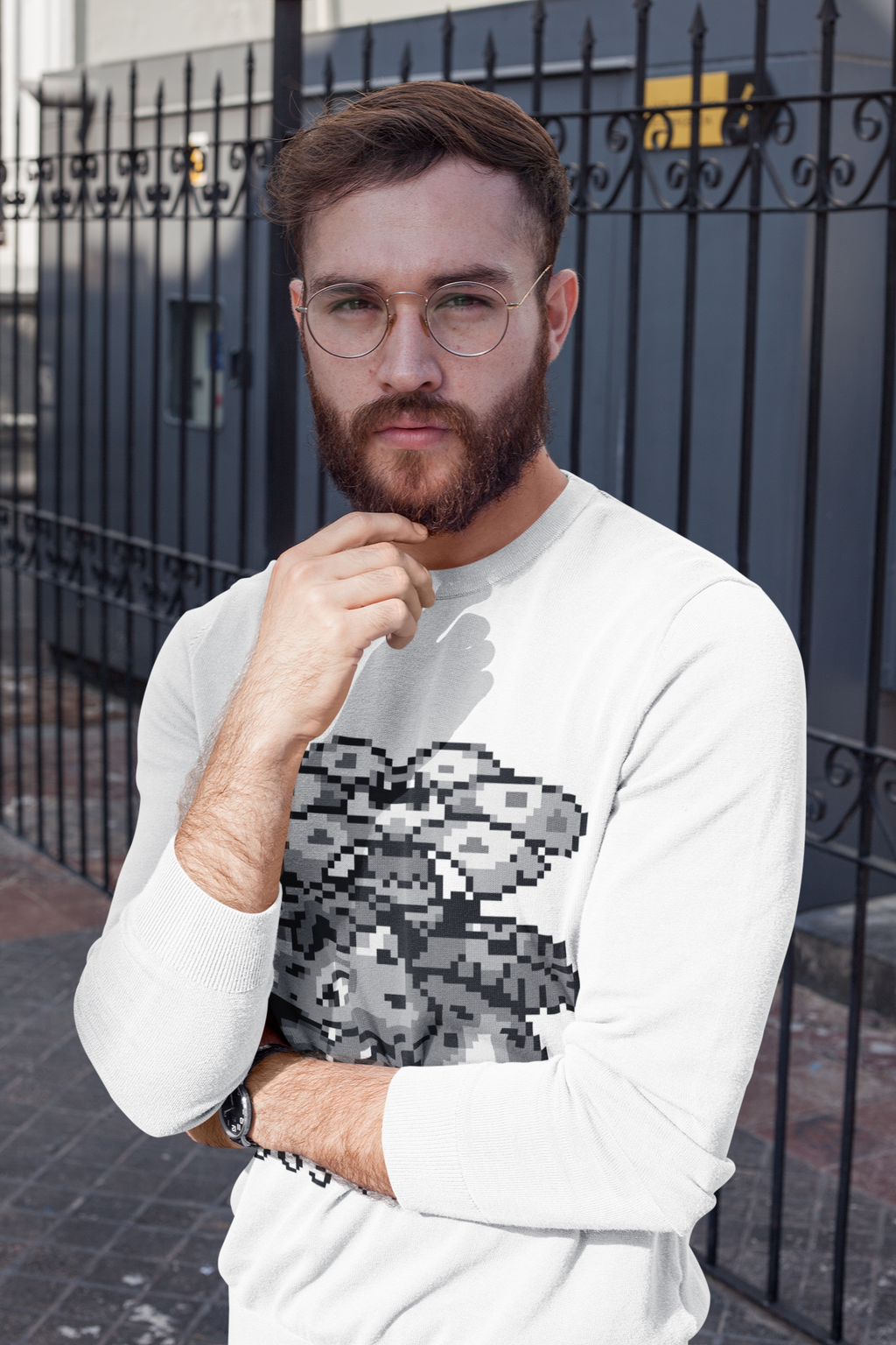 Red & Blue Sprites - PKMN008 - Sudadera Cuello Redondo