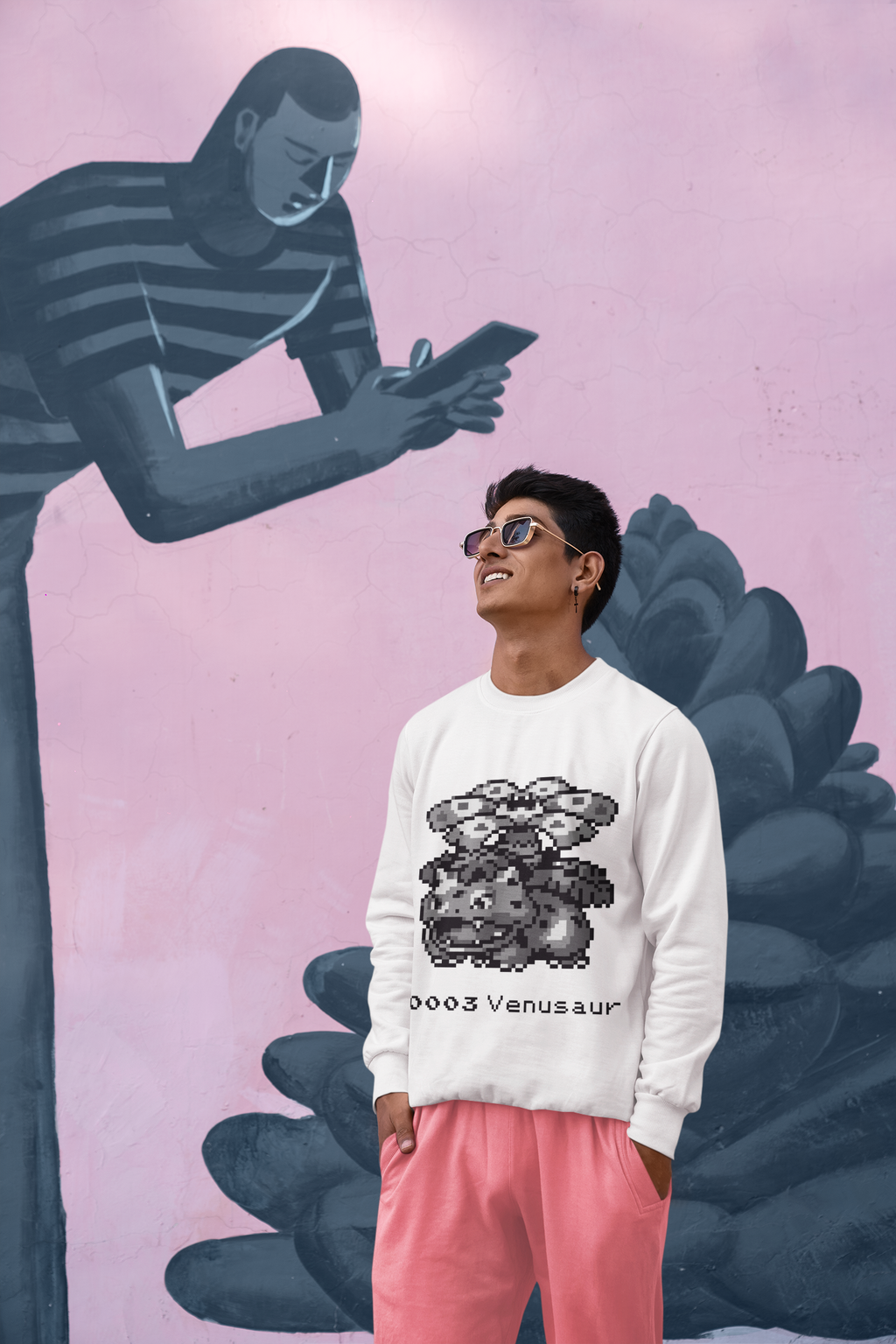 Red & Blue Sprites - PKMN008 - Sudadera Cuello Redondo