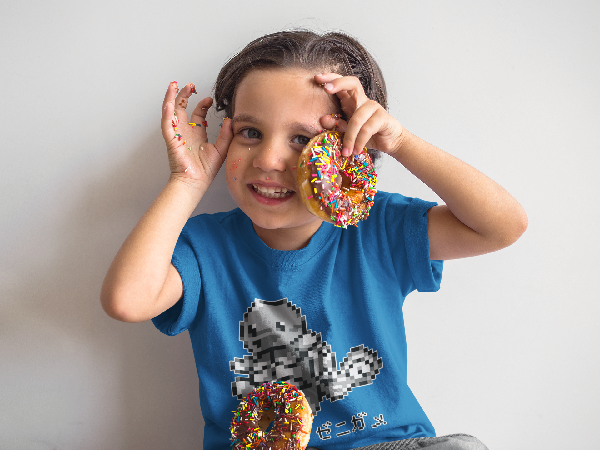 Red & Blue Sprites - PKMN003 - Playera Infantil Cuello Redondo (4 - 7 años)