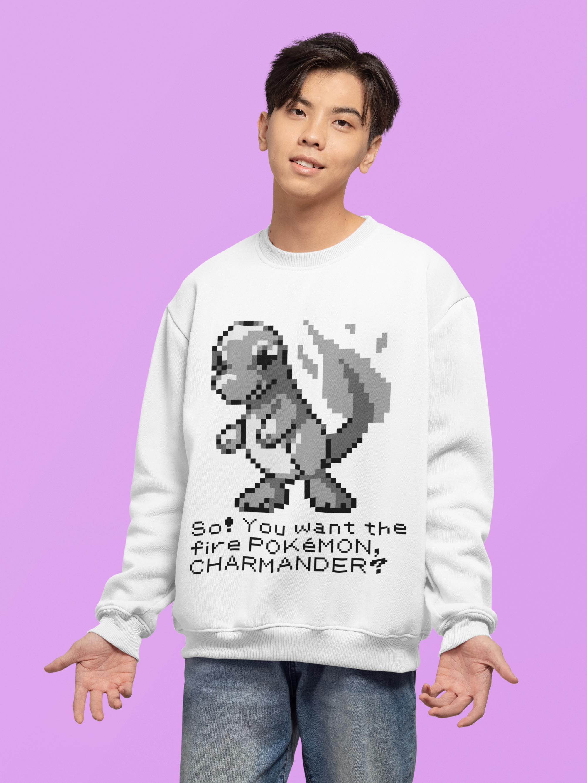 Red & Blue Sprites - So! - PKMN018 - Sudadera Juvenil Cuello Redondo (8 - 14 años)