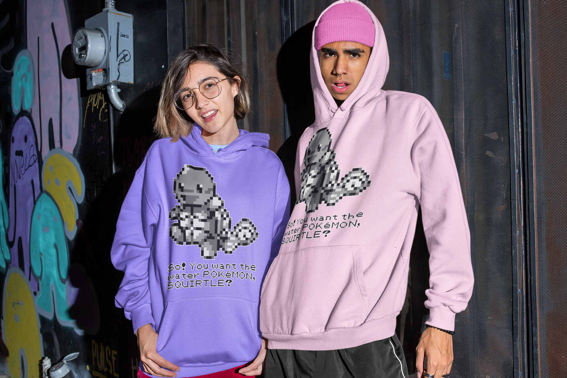 Red & Blue Sprites - So! - PKMN019 - Sudadera con Capucha y Cangurera