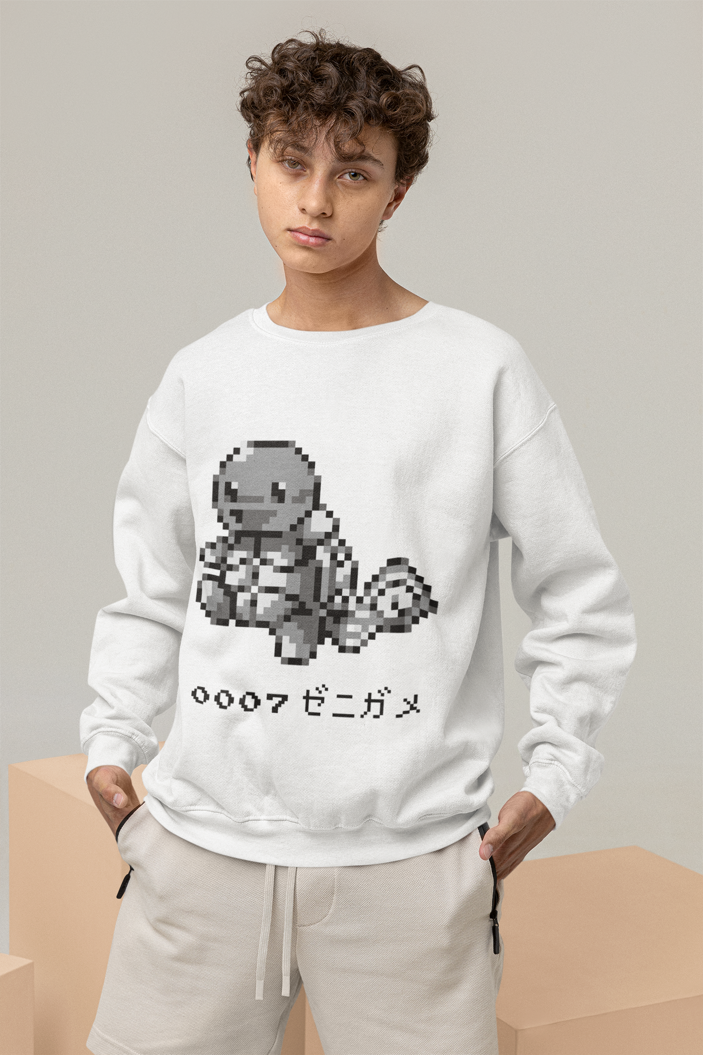 Red & Blue Sprites - PKMN003 - Sudadera Juvenil Cuello Redondo (8 - 14 años)