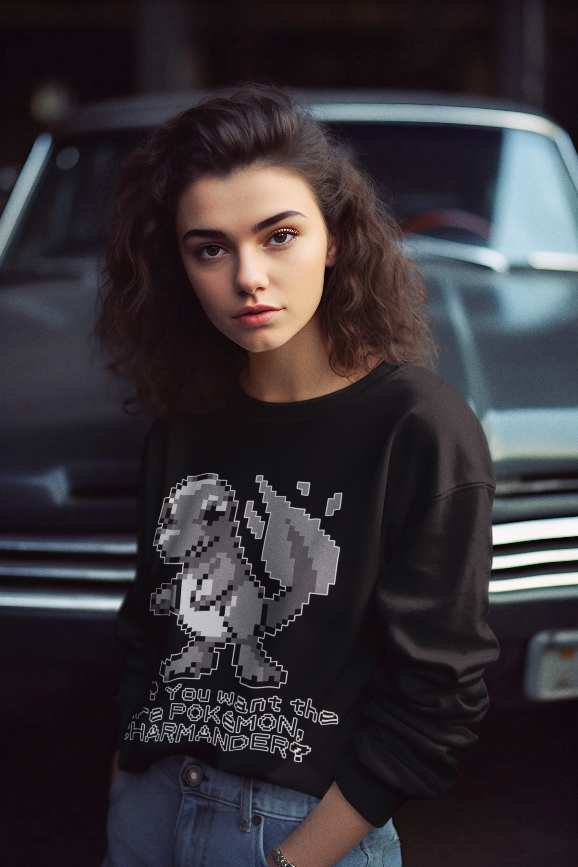 Red & Blue Sprites - So! - PKMN018 - Sudadera Juvenil Cuello Redondo (8 - 14 años)