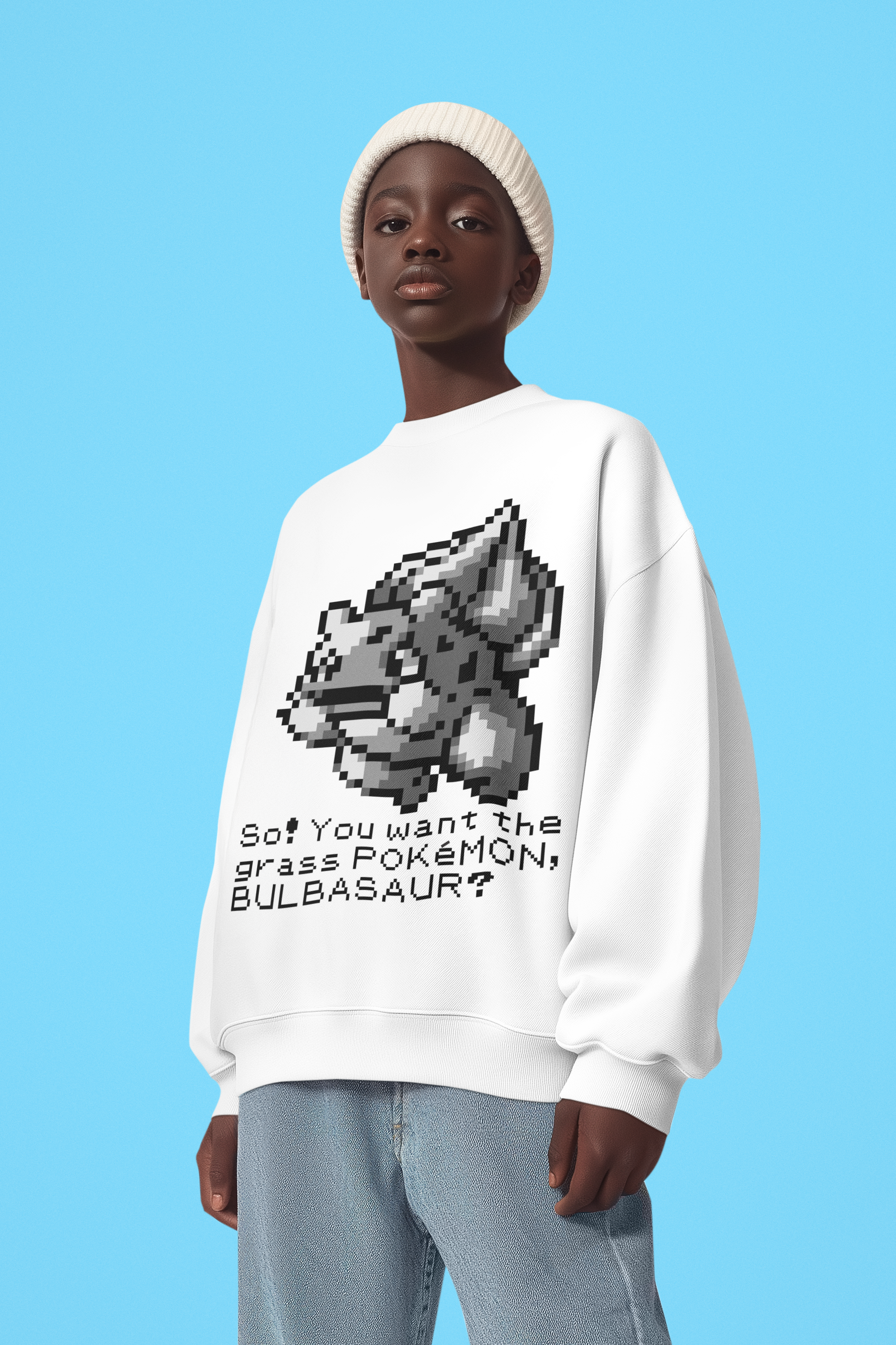 Red & Blue Sprites - So! - PKMN017 - Sudadera Infantil Cuello Redondo (4 - 7 años)