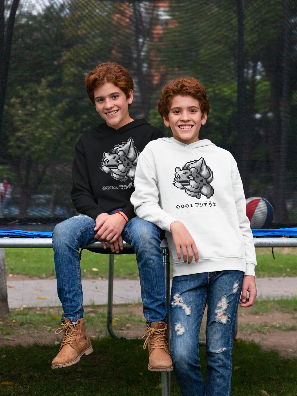 Red & Blue Sprites - PKMN001 - Sudadera Juvenil con Capucha y Cangurera (8 - 14 años)