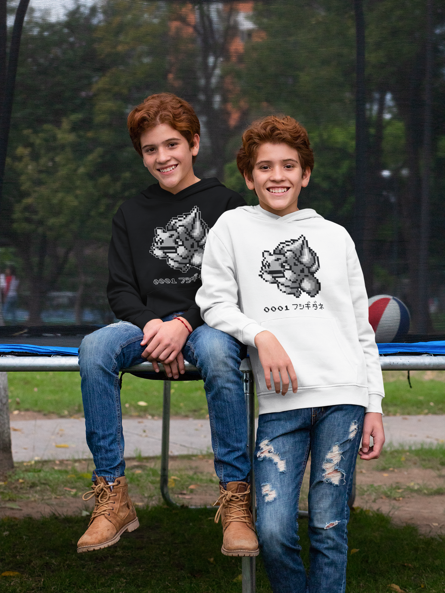 Red & Blue Sprites - PKMN001 - Sudadera Juvenil con Capucha y Cangurera (8 - 14 años)