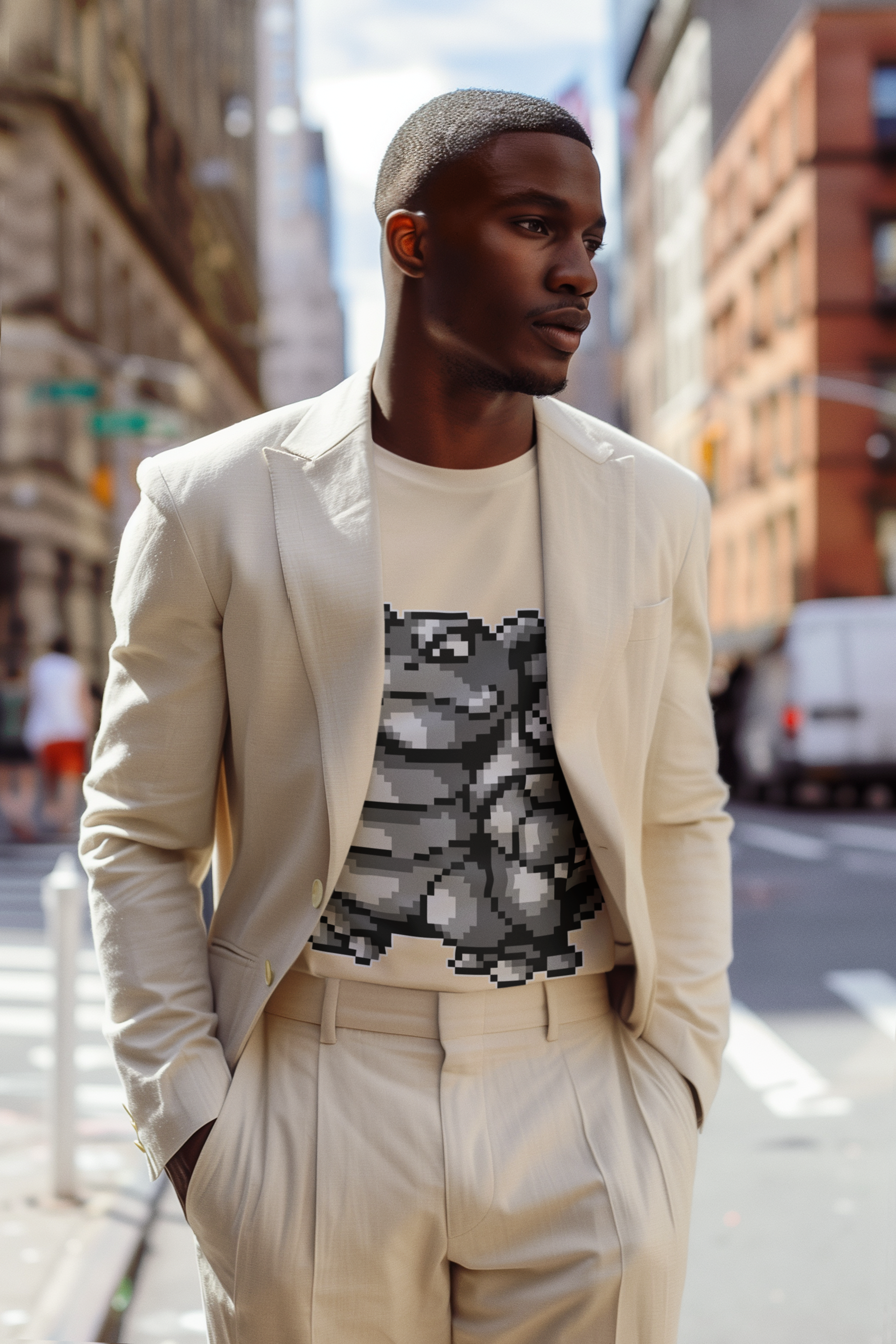 Red & Blue Sprites - PKMN011 - Playera Cuello Redondo