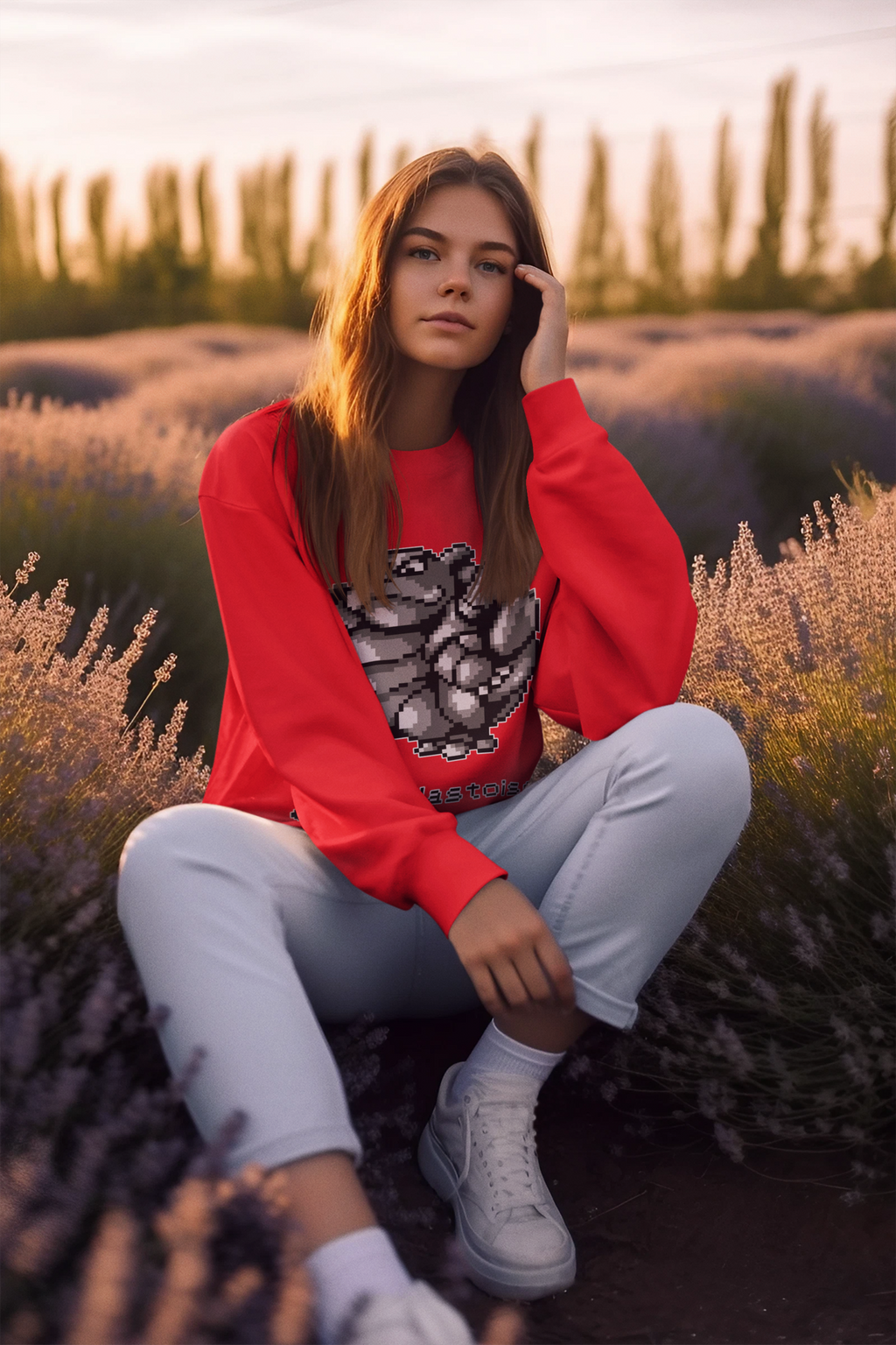 Red & Blue Sprites - PKMN012 - Sudadera Cuello Redondo