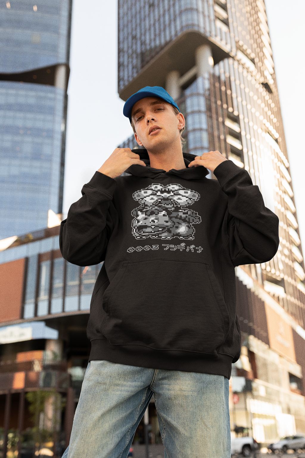 Red & Blue Sprites - PKMN007 - Sudadera con Capucha y Cangurera