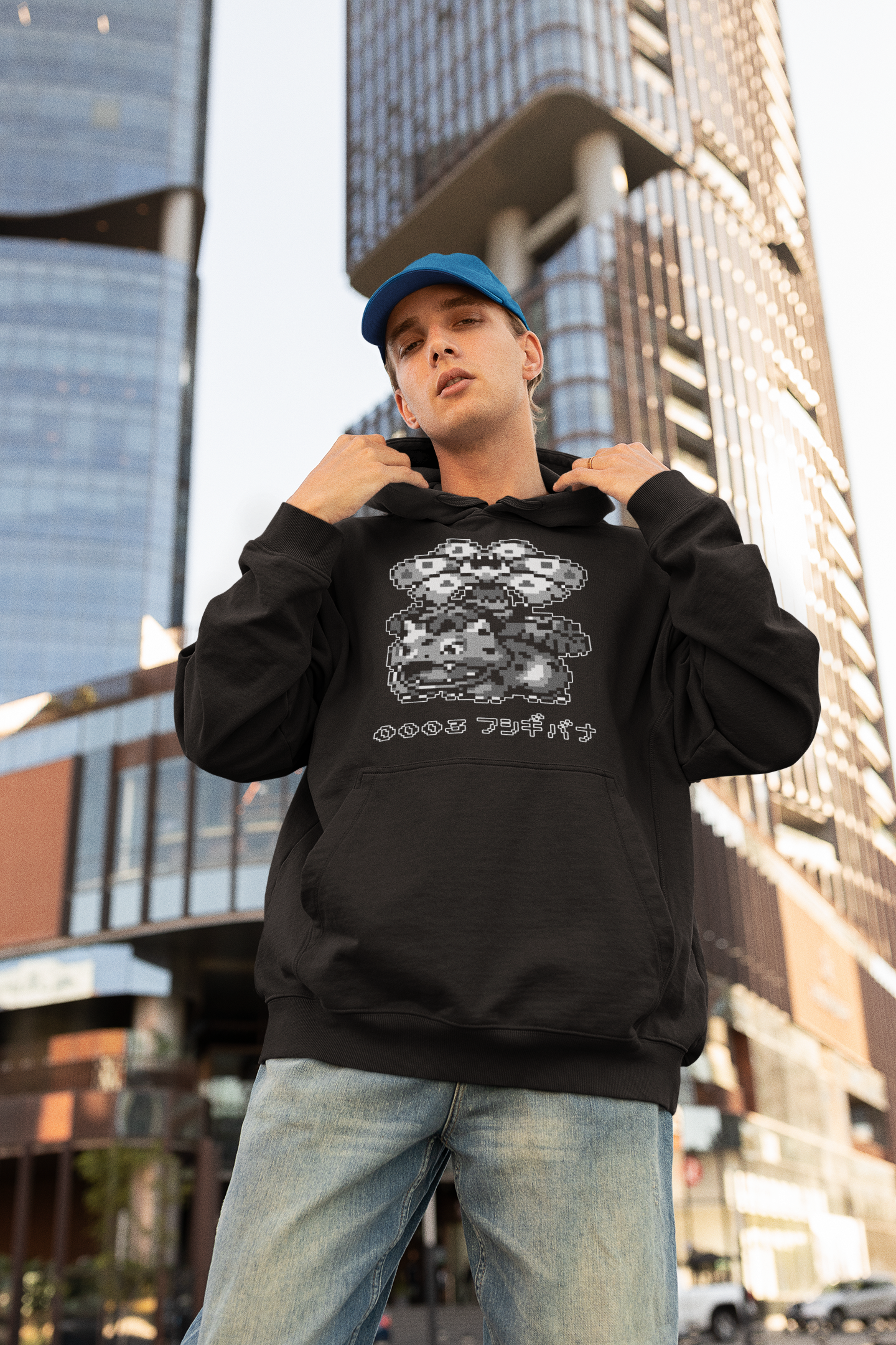 Red & Blue Sprites - PKMN007 - Sudadera con Capucha y Cangurera