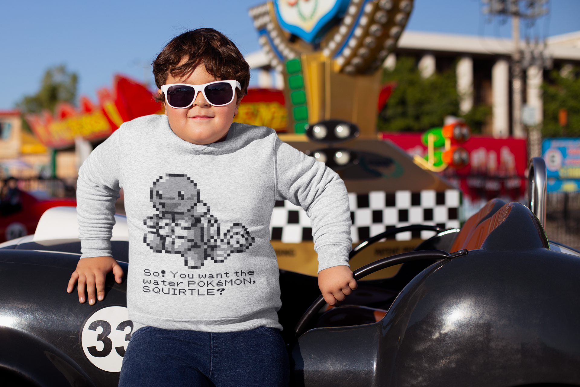 Red & Blue Sprites - So! - PKMN019 - Sudadera Infantil Cuello Redondo (4 - 7 años)