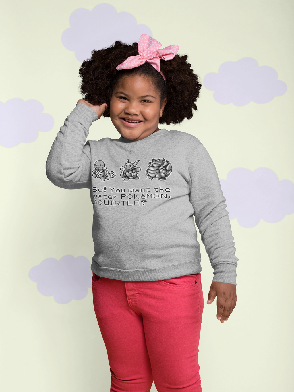 Red & Blue Sprites - So! - PKMN016 - Sudadera Infantil Cuello Redondo (4 - 7 años)