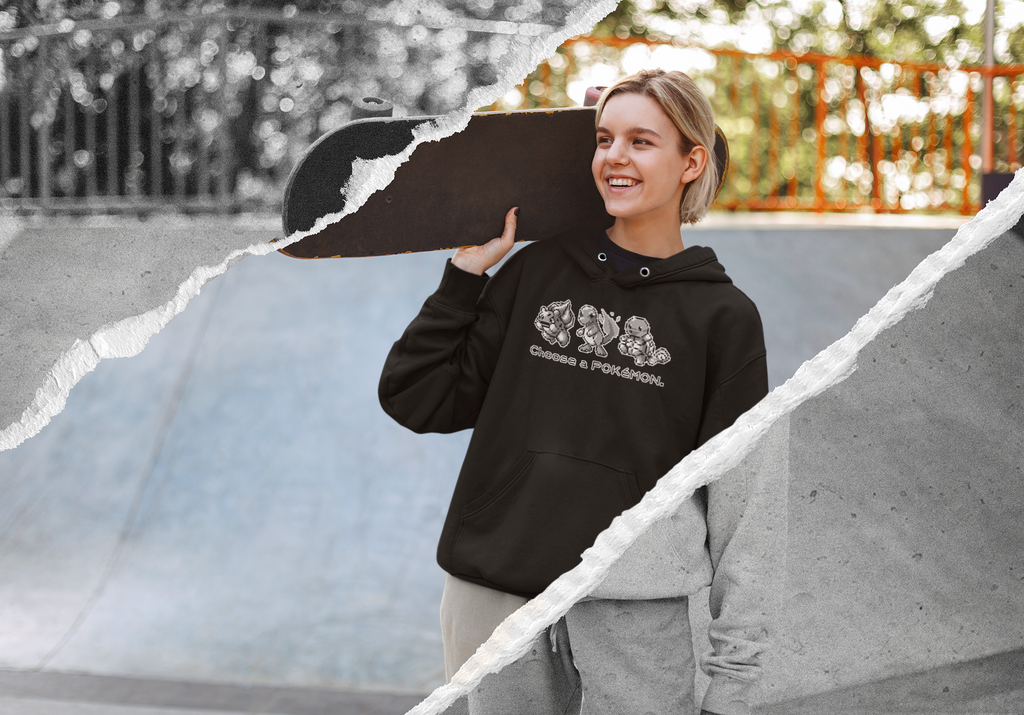 Red & Blue Sprites - CHOOSE - PKMN013 - Sudadera Juvenil con Capucha y Cangurera (8 - 14 años)