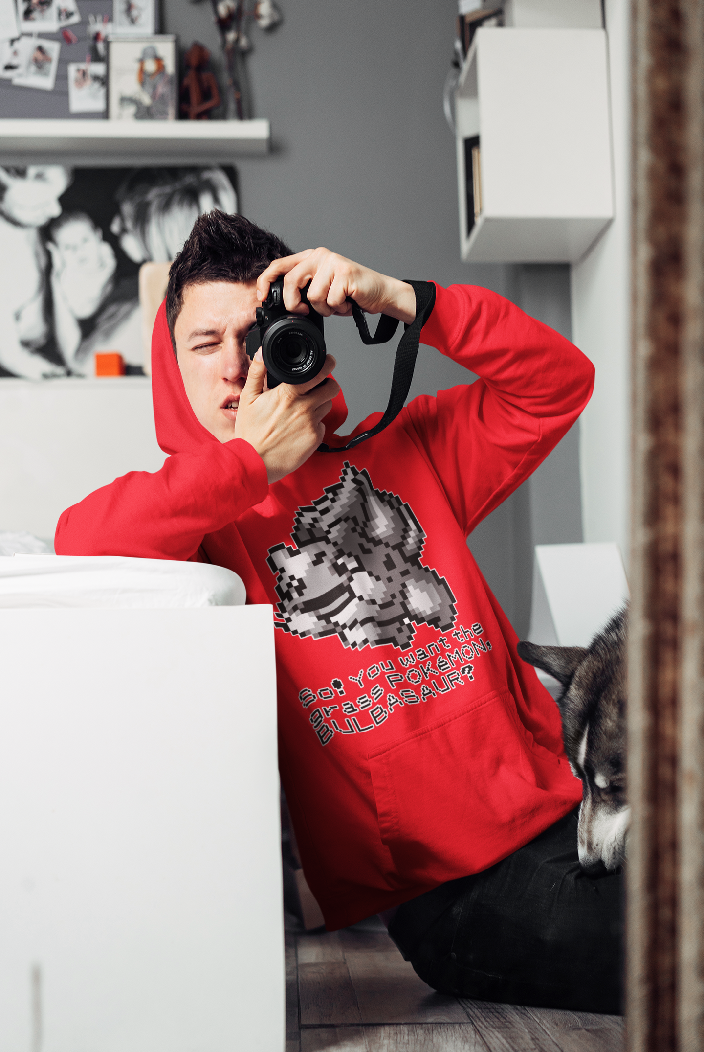 Red & Blue Sprites - So! - PKMN017 - Sudadera Juvenil con Capucha y Cangurera (8 - 14 años)