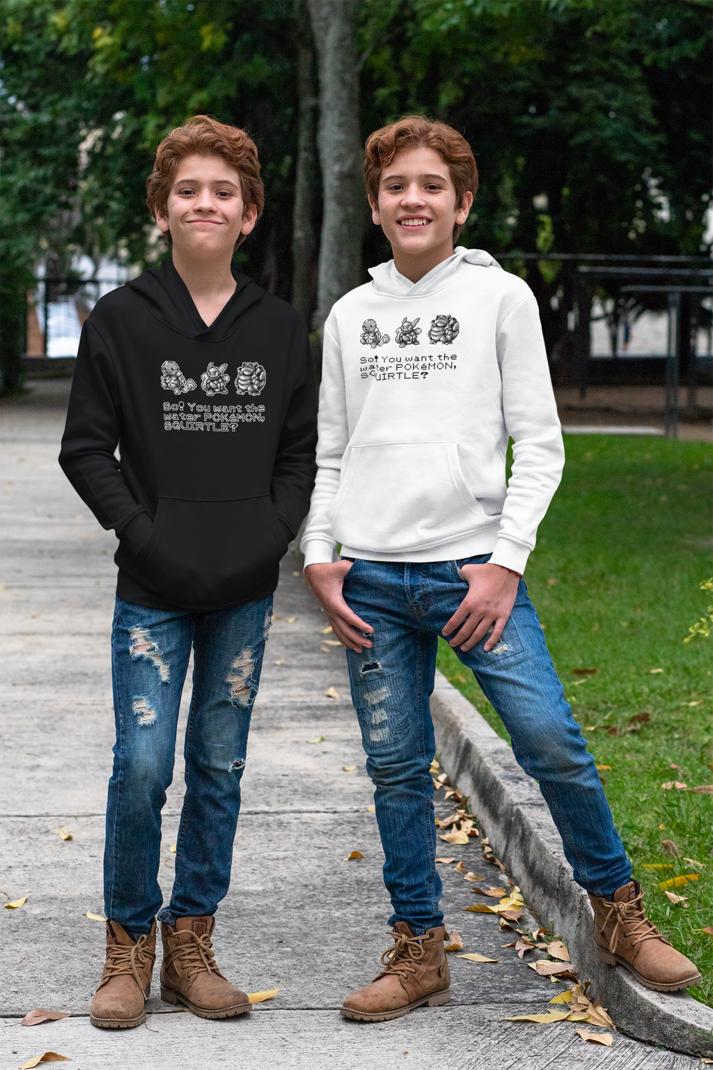 Red & Blue Sprites - So! - PKMN016 - Sudadera Juvenil con Capucha y Cangurera (8 - 14 años)