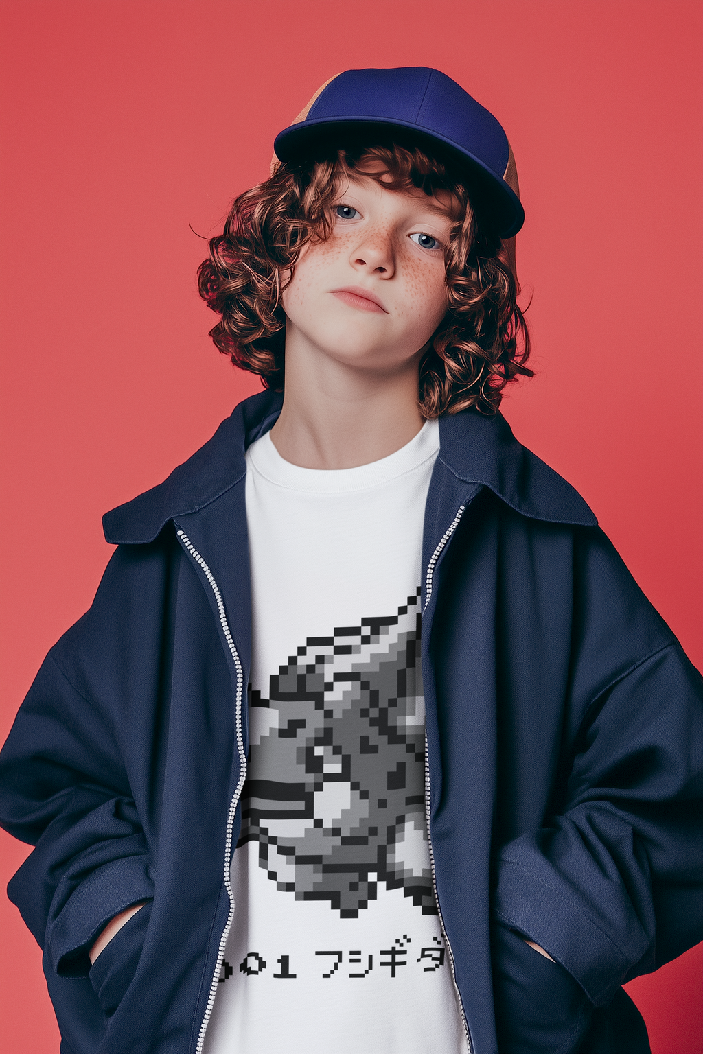 Red & Blue Sprites - PKMN001 - Playera Juvenil Cuello Redondo (8 - 14 años)