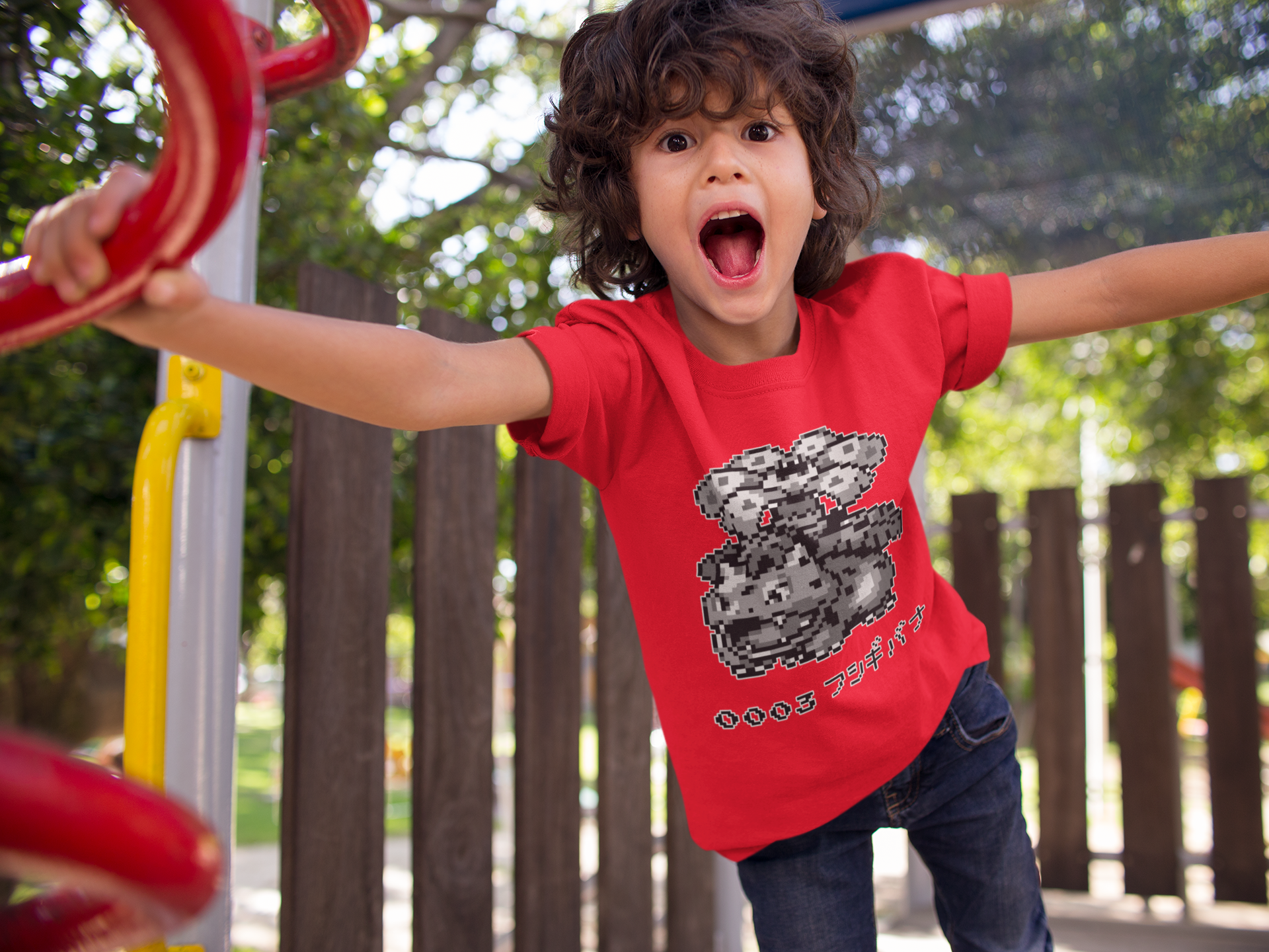 Red & Blue Sprites - PKMN007 - Playera Infantil Cuello Redondo (4 - 7 años)