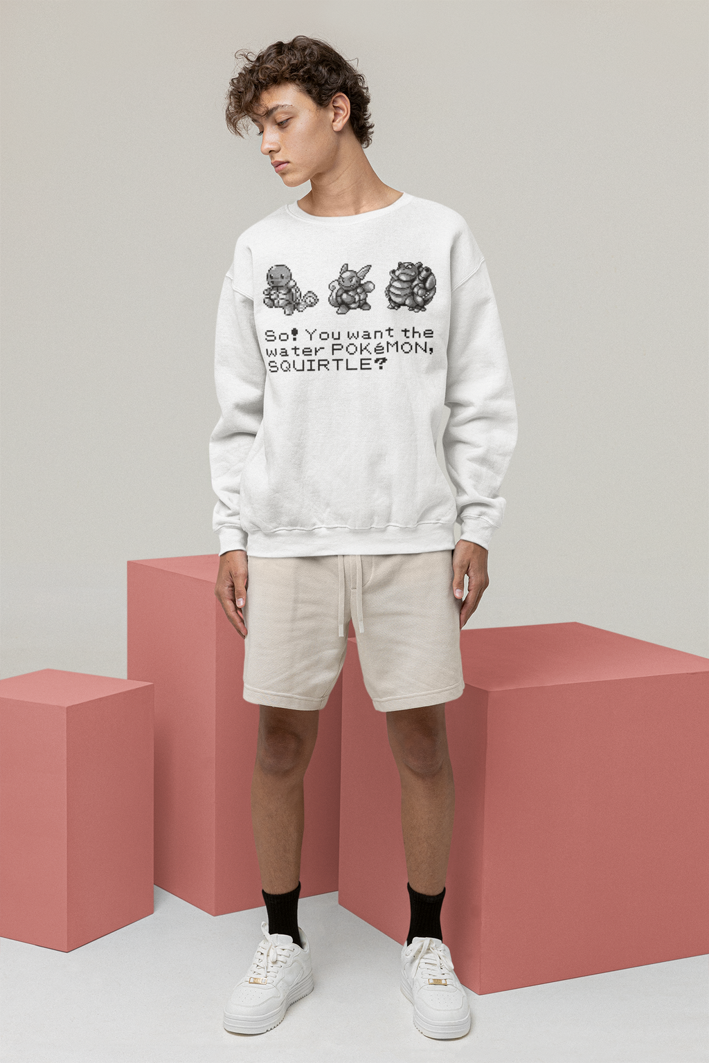 Red & Blue Sprites - So! - PKMN016 - Sudadera Juvenil Cuello Redondo (8 - 14 años)