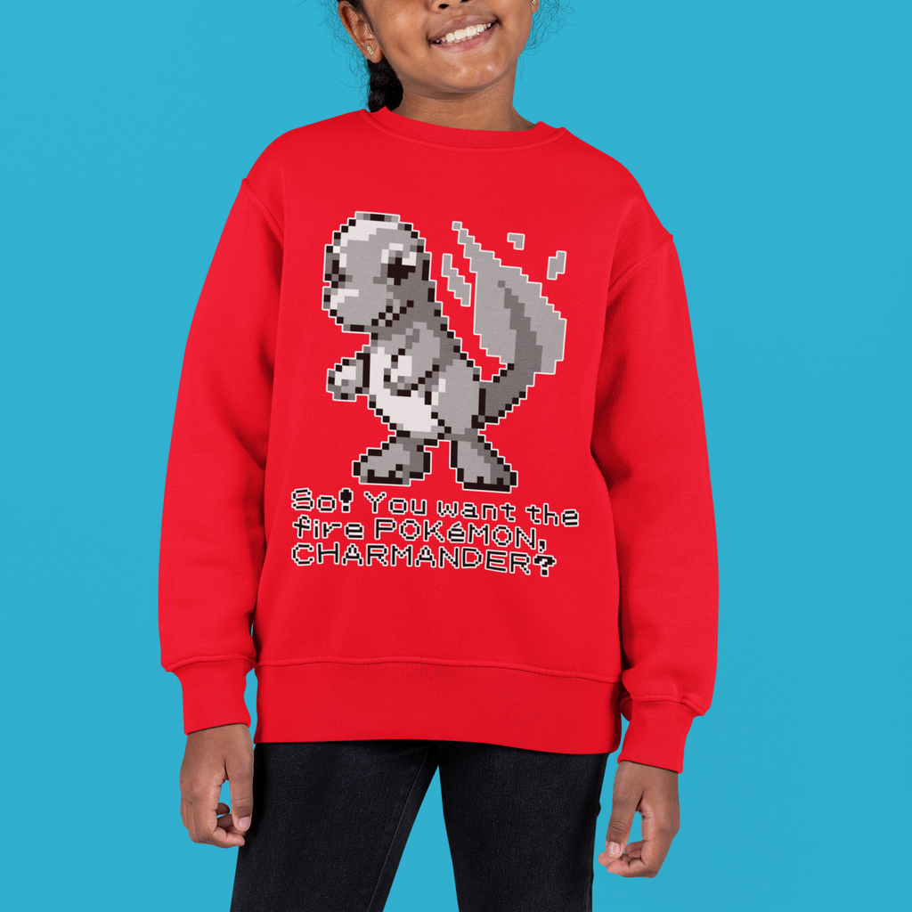 Red & Blue Sprites - So! - PKMN018 - Sudadera Infantil Cuello Redondo (4 - 7 años)