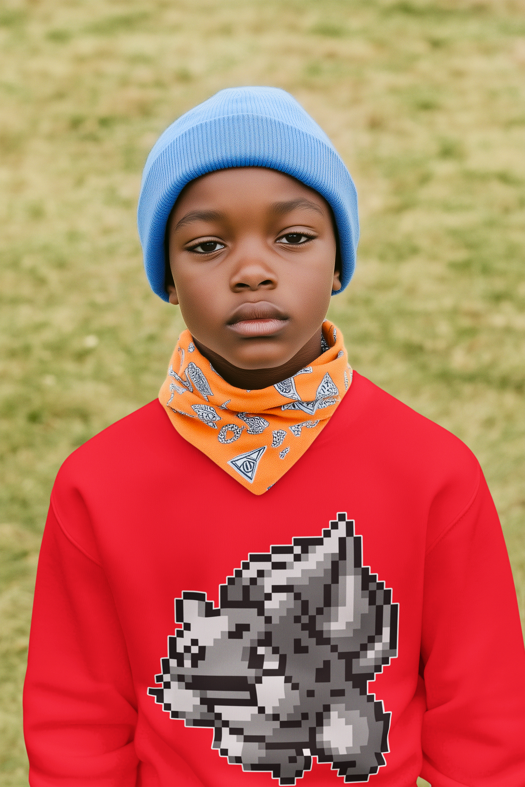 Red & Blue Sprites - PKMN004 - Sudadera Infantil Cuello Redondo (4 - 7 años)