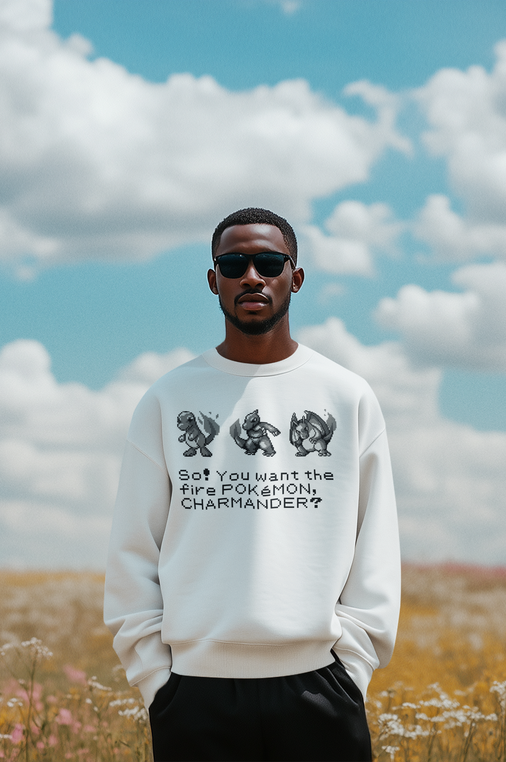 Red & Blue Sprites - So! - PKMN015 - Sudadera Cuello Redondo