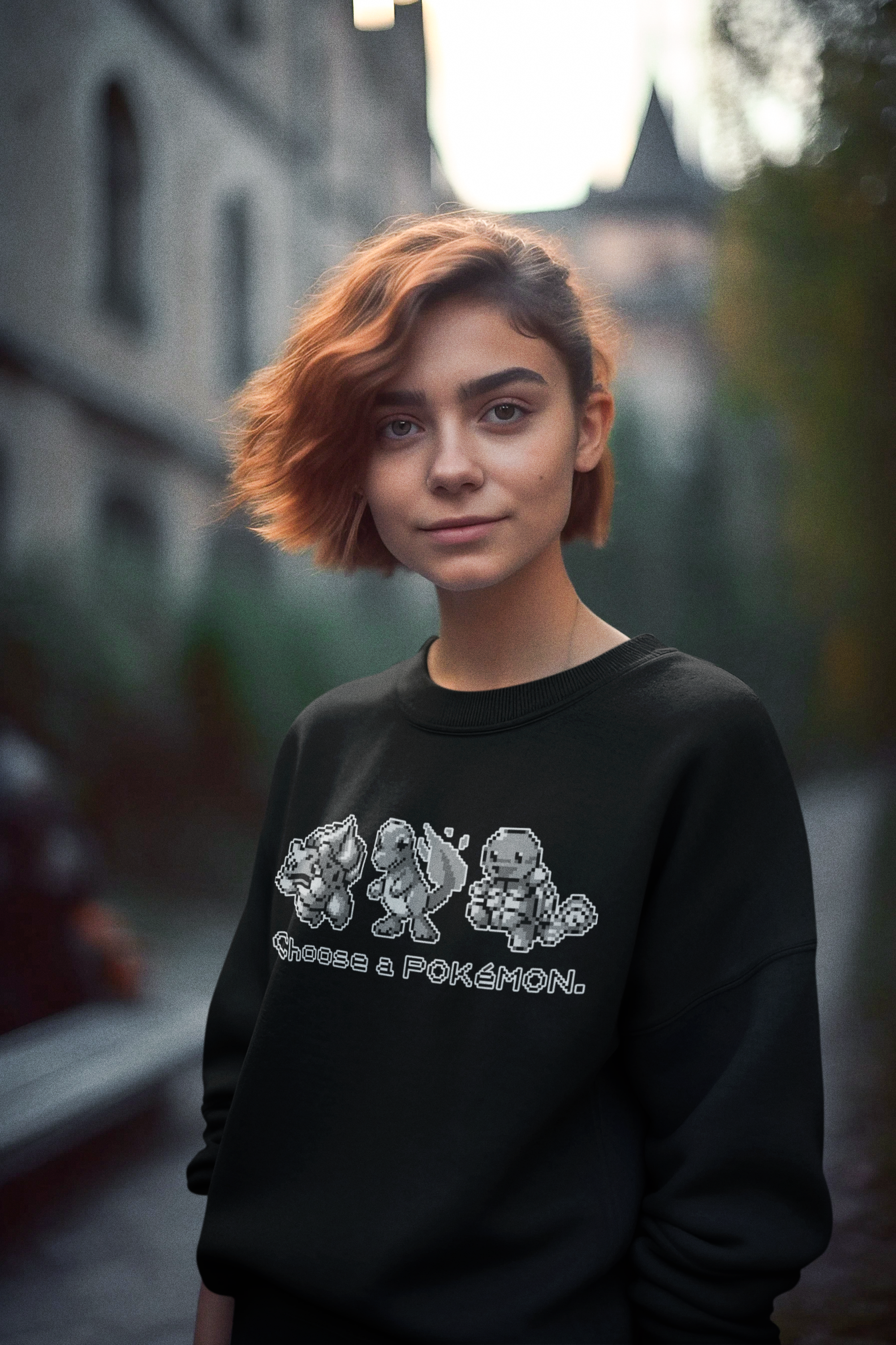 Red & Blue Sprites - CHOOSE - PKMN013 - Sudadera Juvenil Cuello Redondo (8 - 14 años)