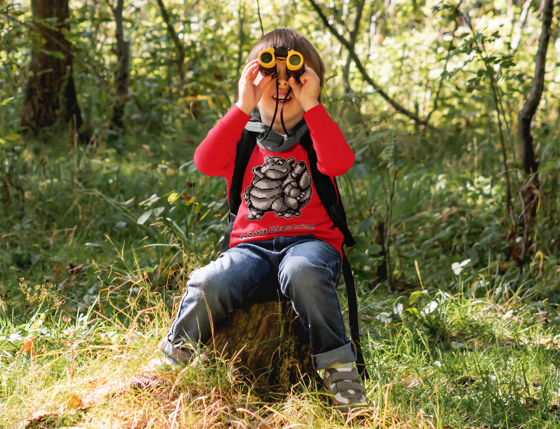 Red & Blue Sprites - PKMN012 - Sudadera Infantil Cuello Redondo (4 - 7 años)