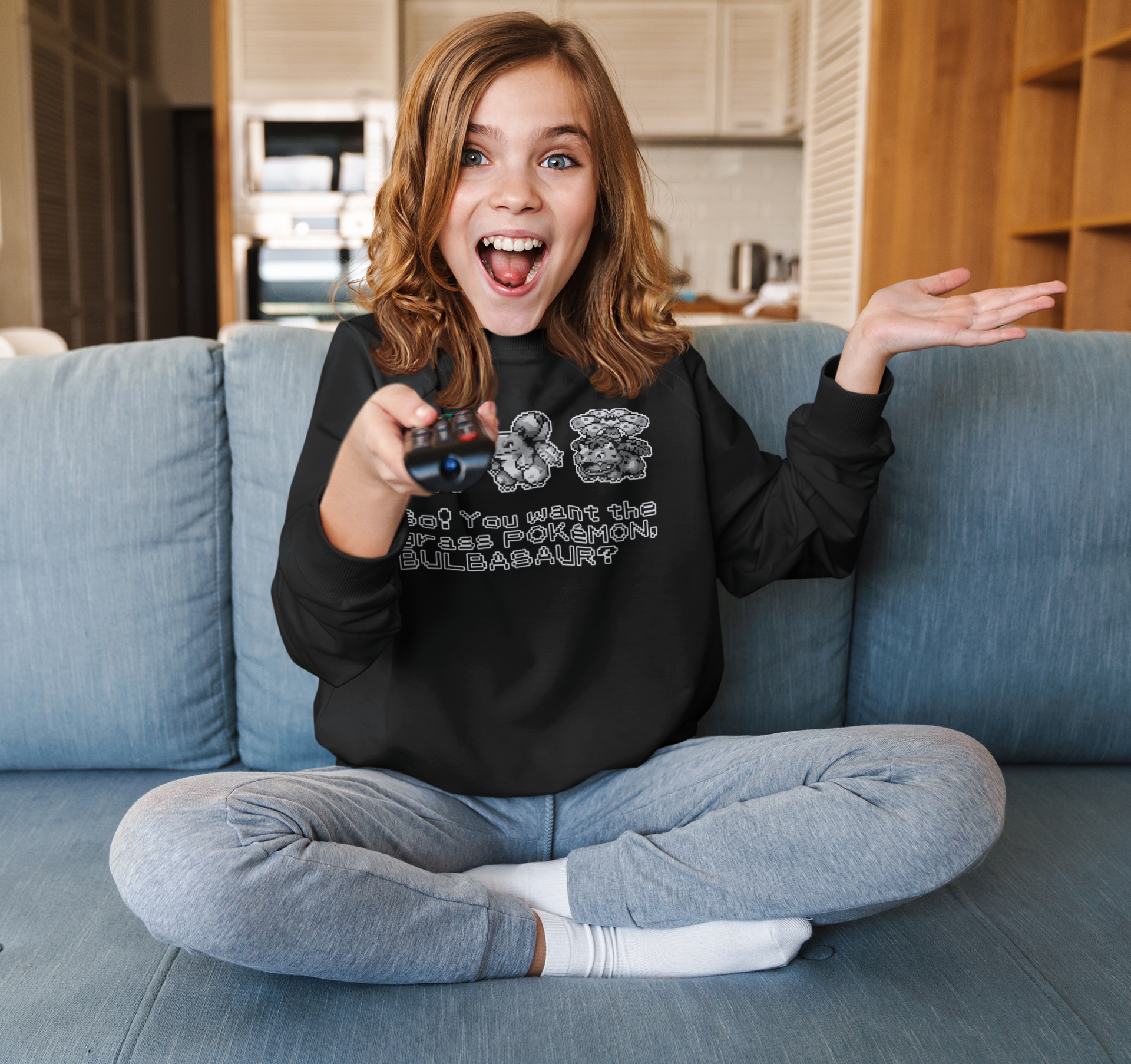 Red & Blue Sprites - So! - PKMN014 - Sudadera Infantil Cuello Redondo (4 - 7 años)