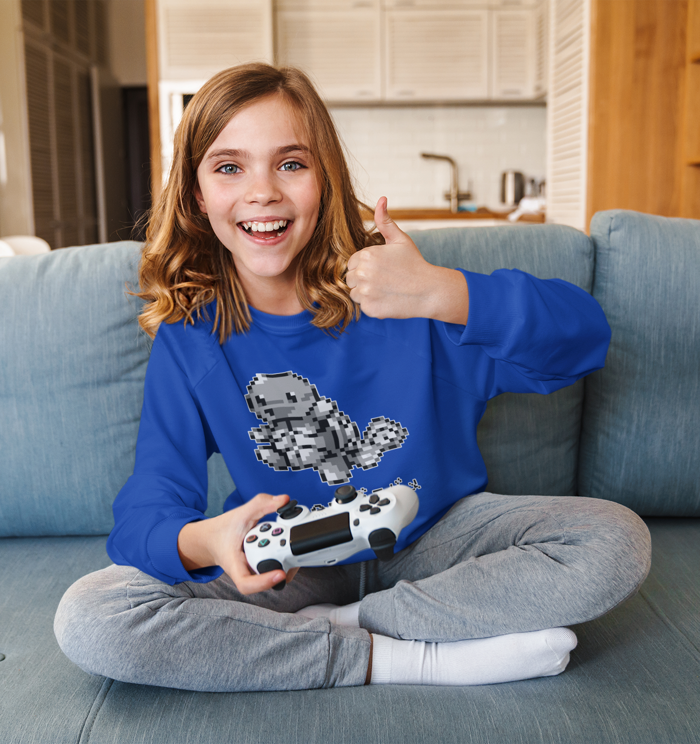 Red & Blue Sprites - PKMN003 - Sudadera Juvenil Cuello Redondo (8 - 14 años)