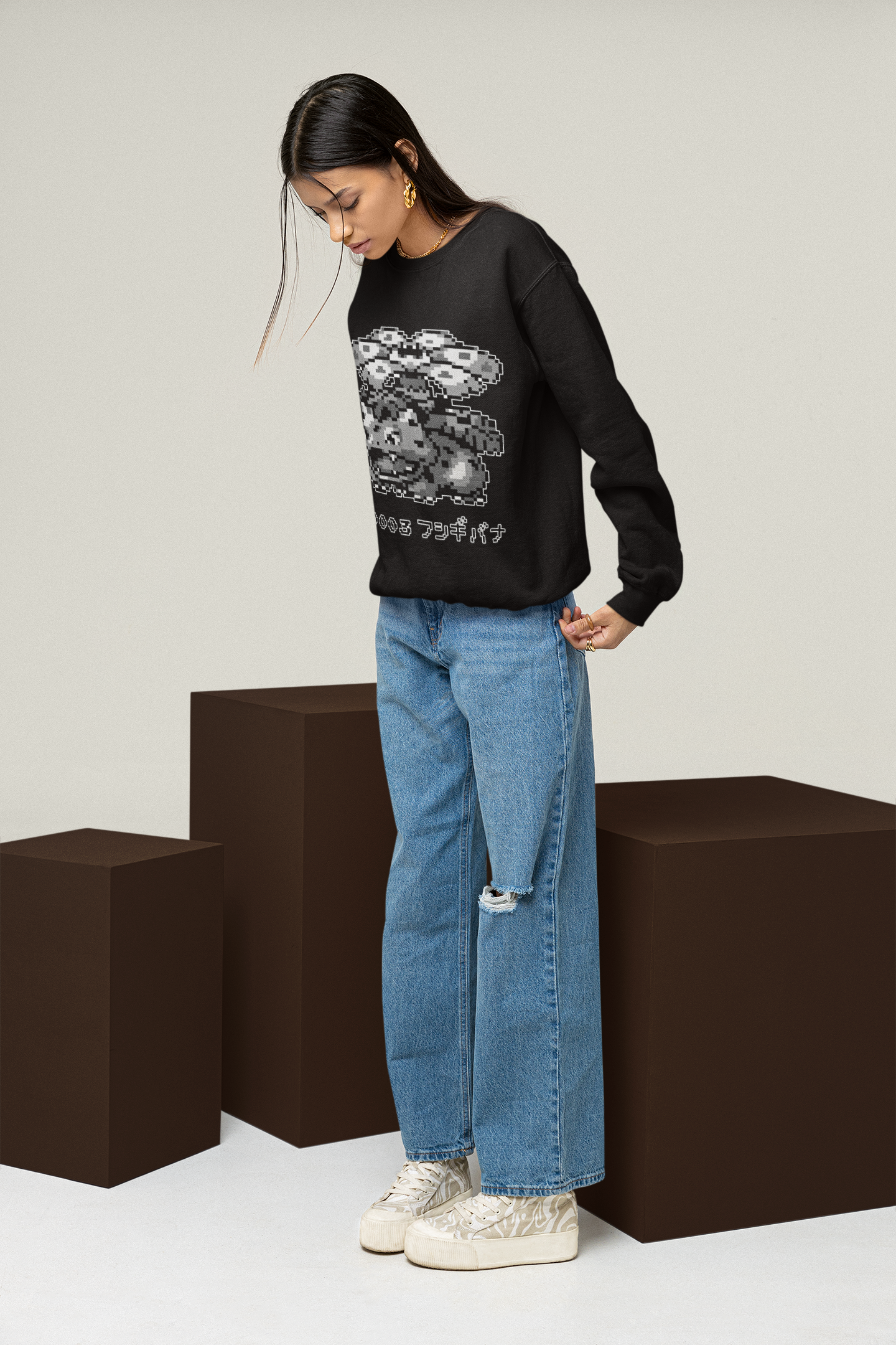 Red & Blue Sprites - PKMN007 - Sudadera Juvenil Cuello Redondo (8 - 14 años)