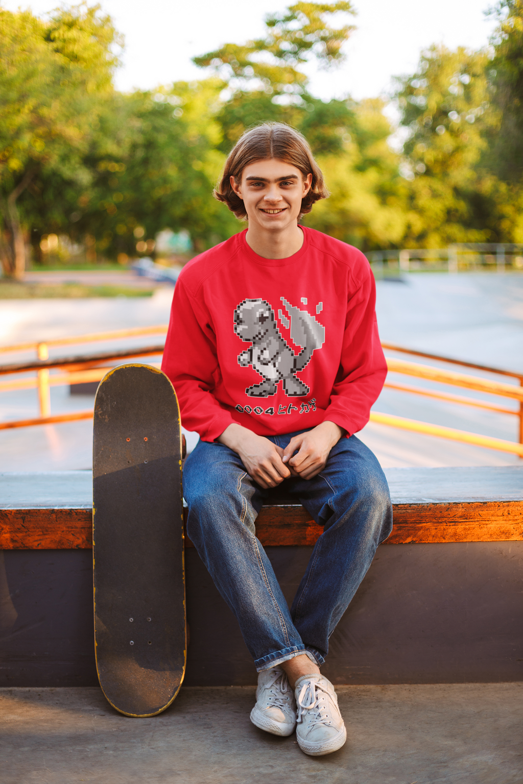 Red & Blue Sprites - PKMN002 - Sudadera Juvenil Cuello Redondo (8 - 14 años)