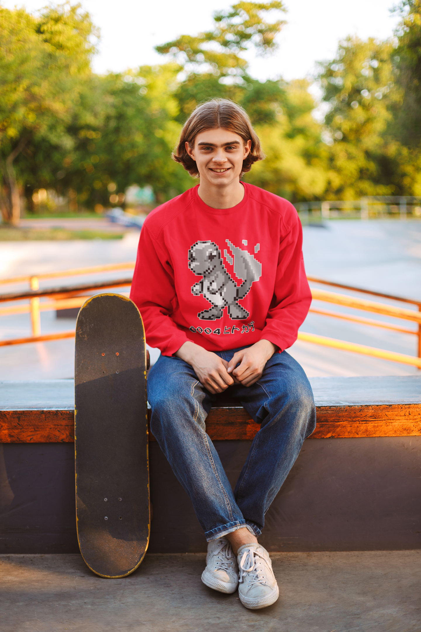 Red & Blue Sprites - PKMN002 - Sudadera Juvenil Cuello Redondo (8 - 14 años)