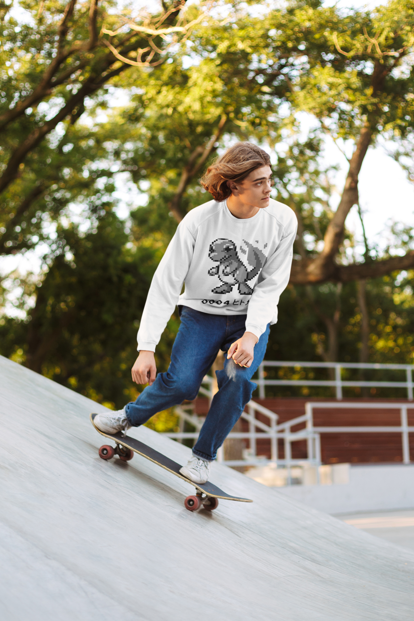 Red & Blue Sprites - PKMN002 - Sudadera Juvenil Cuello Redondo (8 - 14 años)