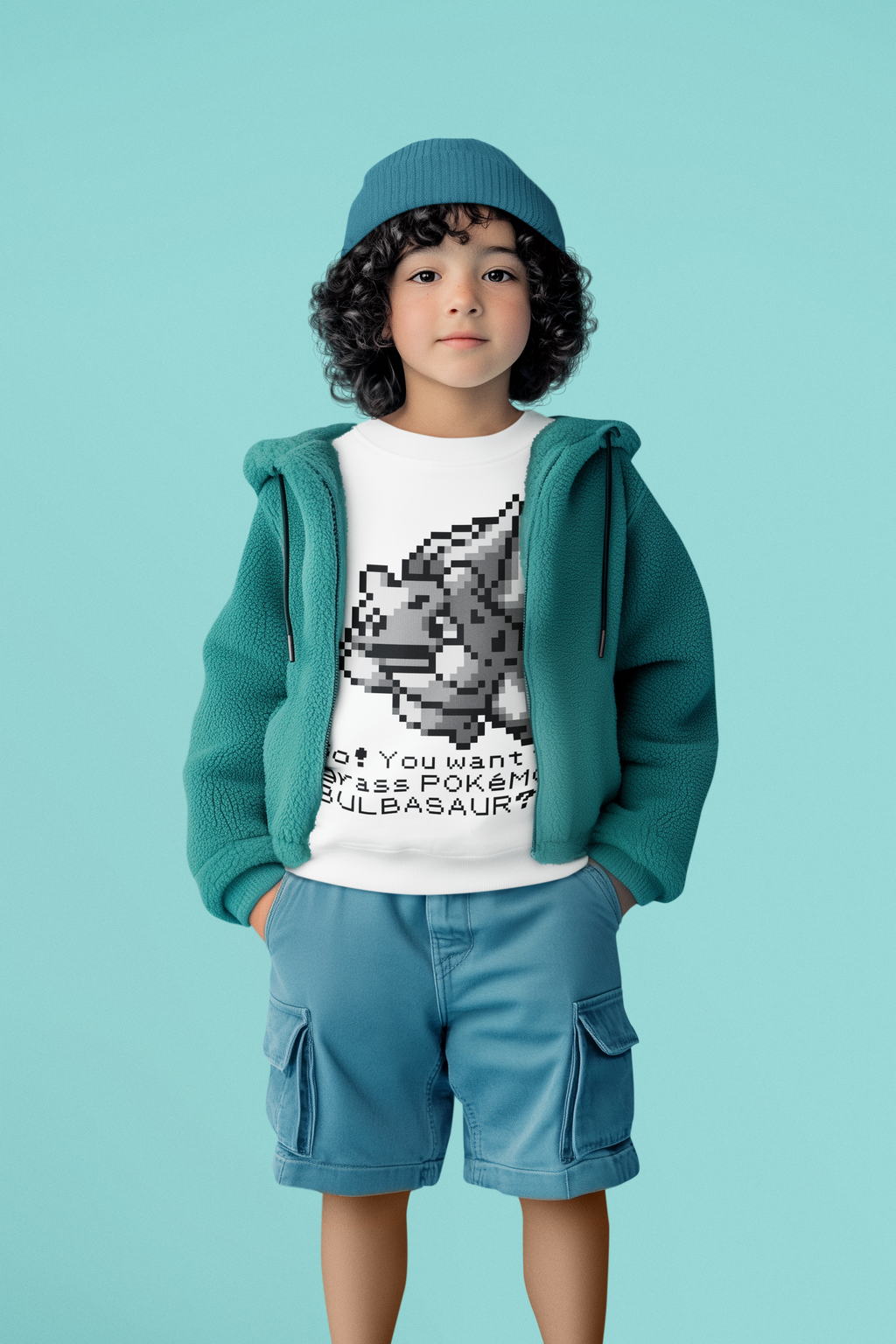 Red & Blue Sprites - So! - PKMN017 - Sudadera Infantil Cuello Redondo (4 - 7 años)